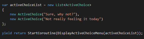 Starting Active Choice